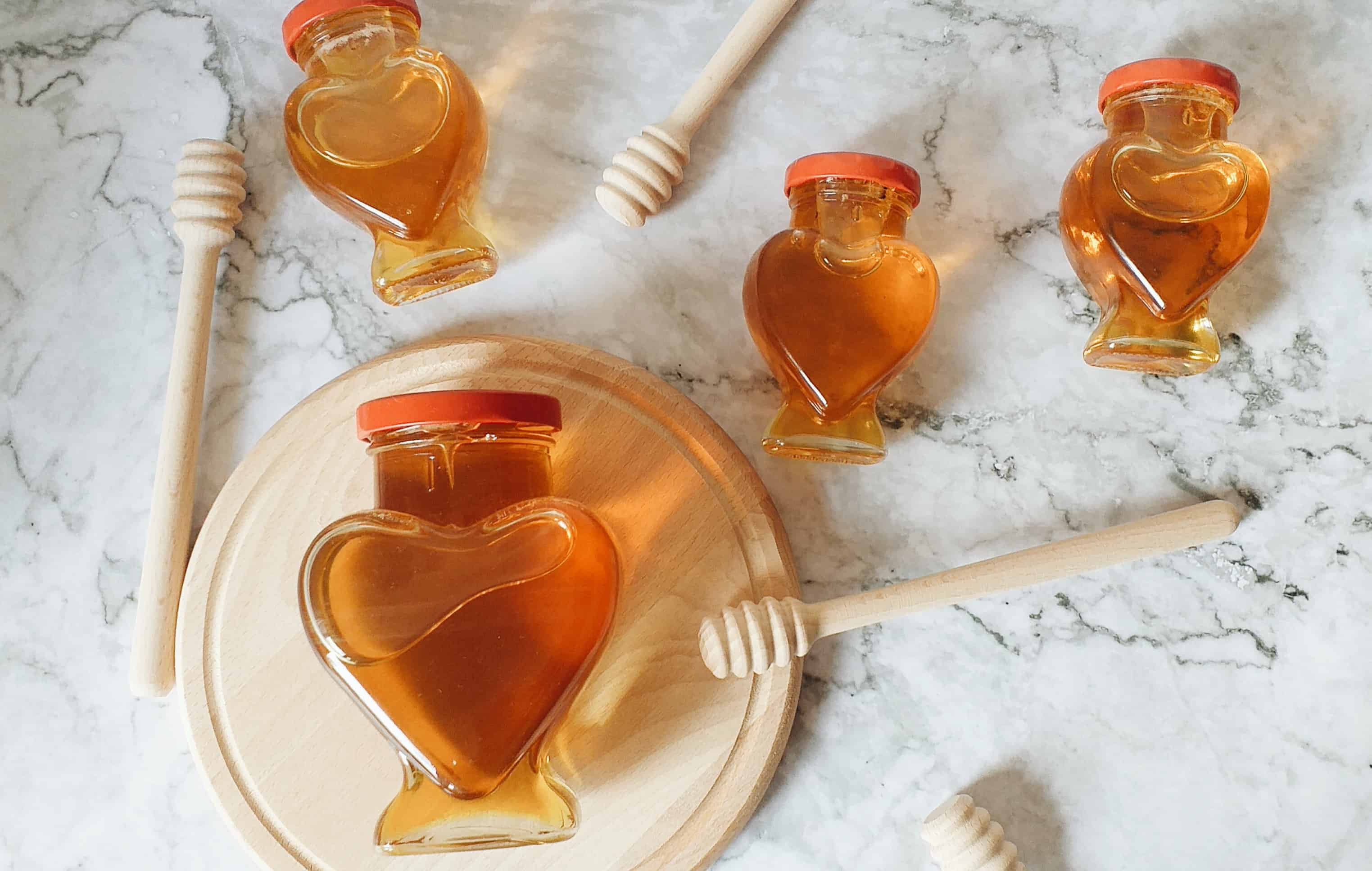Cruelty free honey on the table