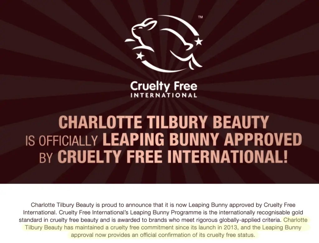 Is Charlotte Tilbury Vegan and CrueltyFree? Cruelty Free Soul