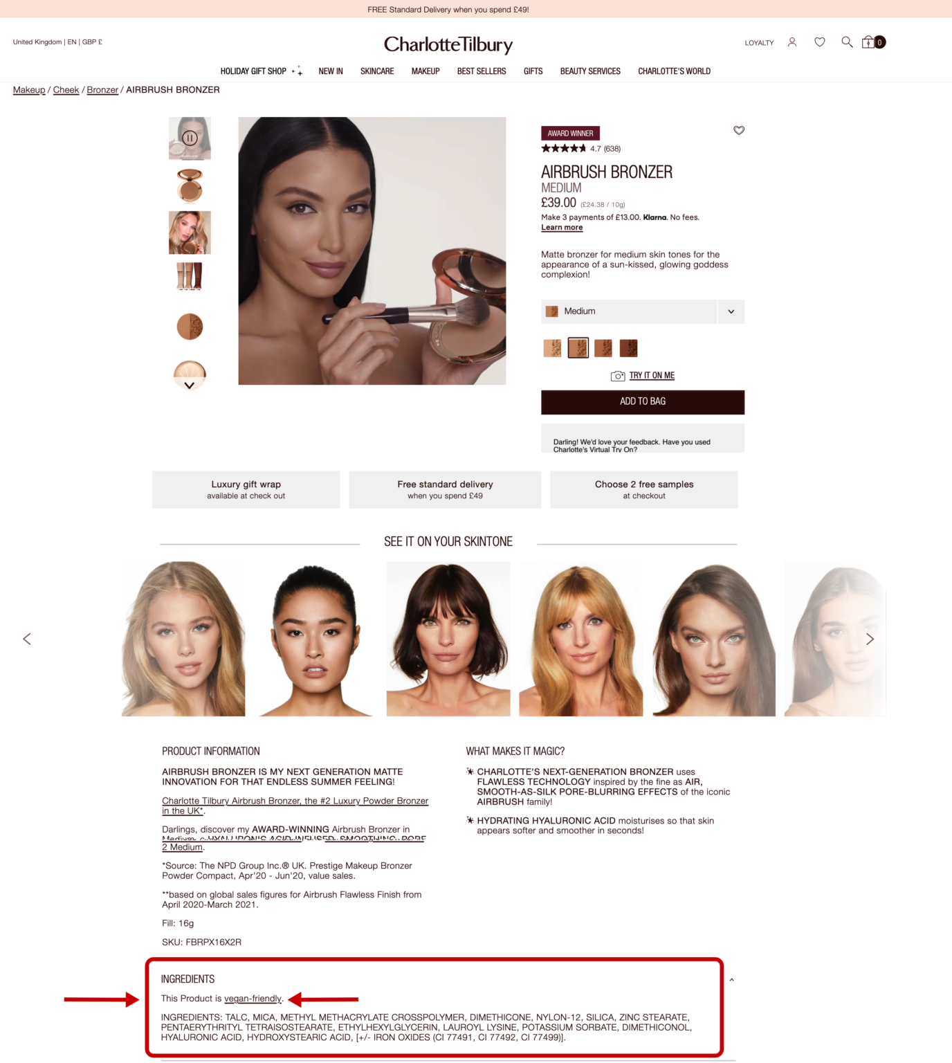 is charlotte tilbury vegan