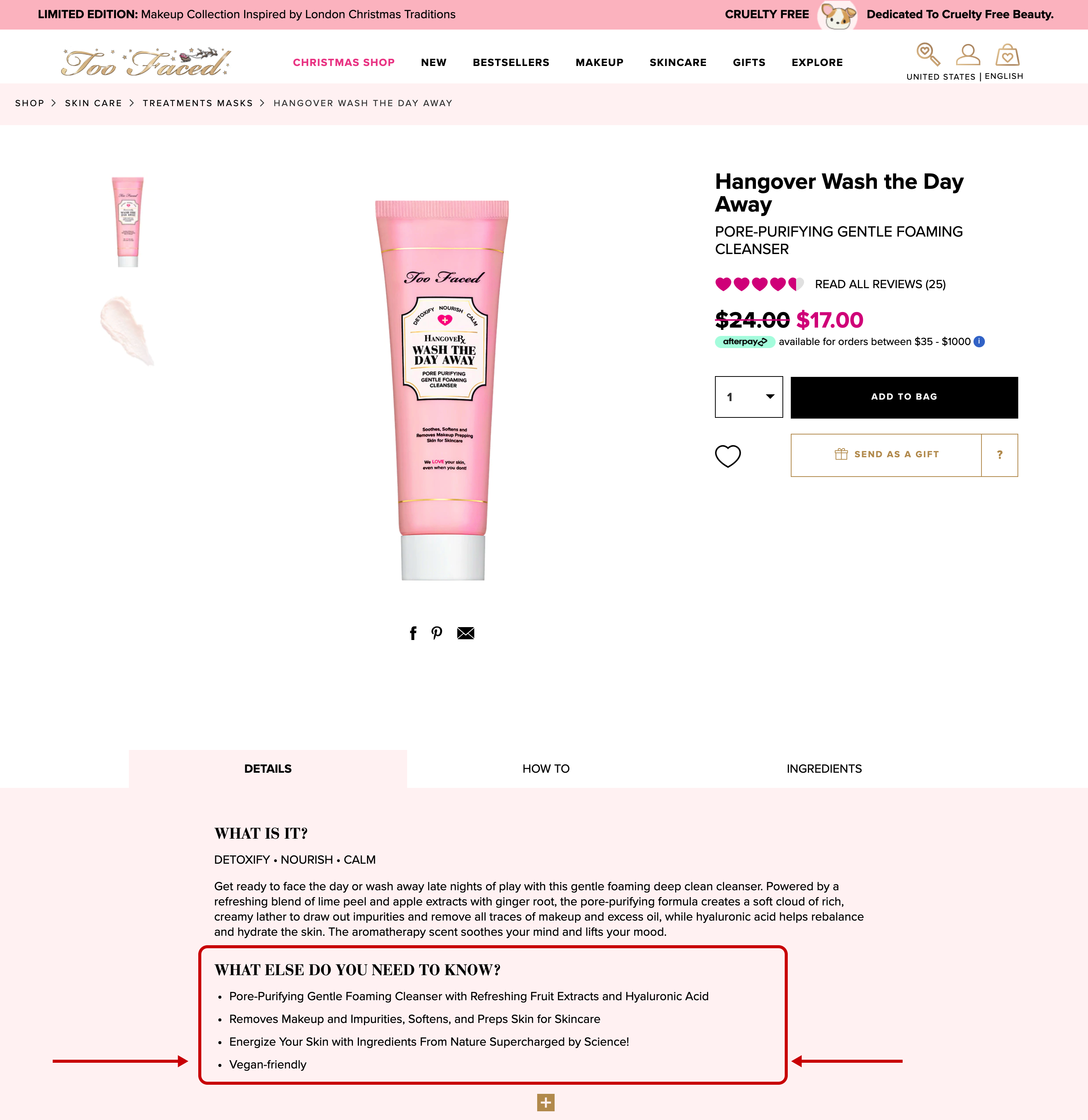 Too Faced Cruelty-Free and Vegan Claim