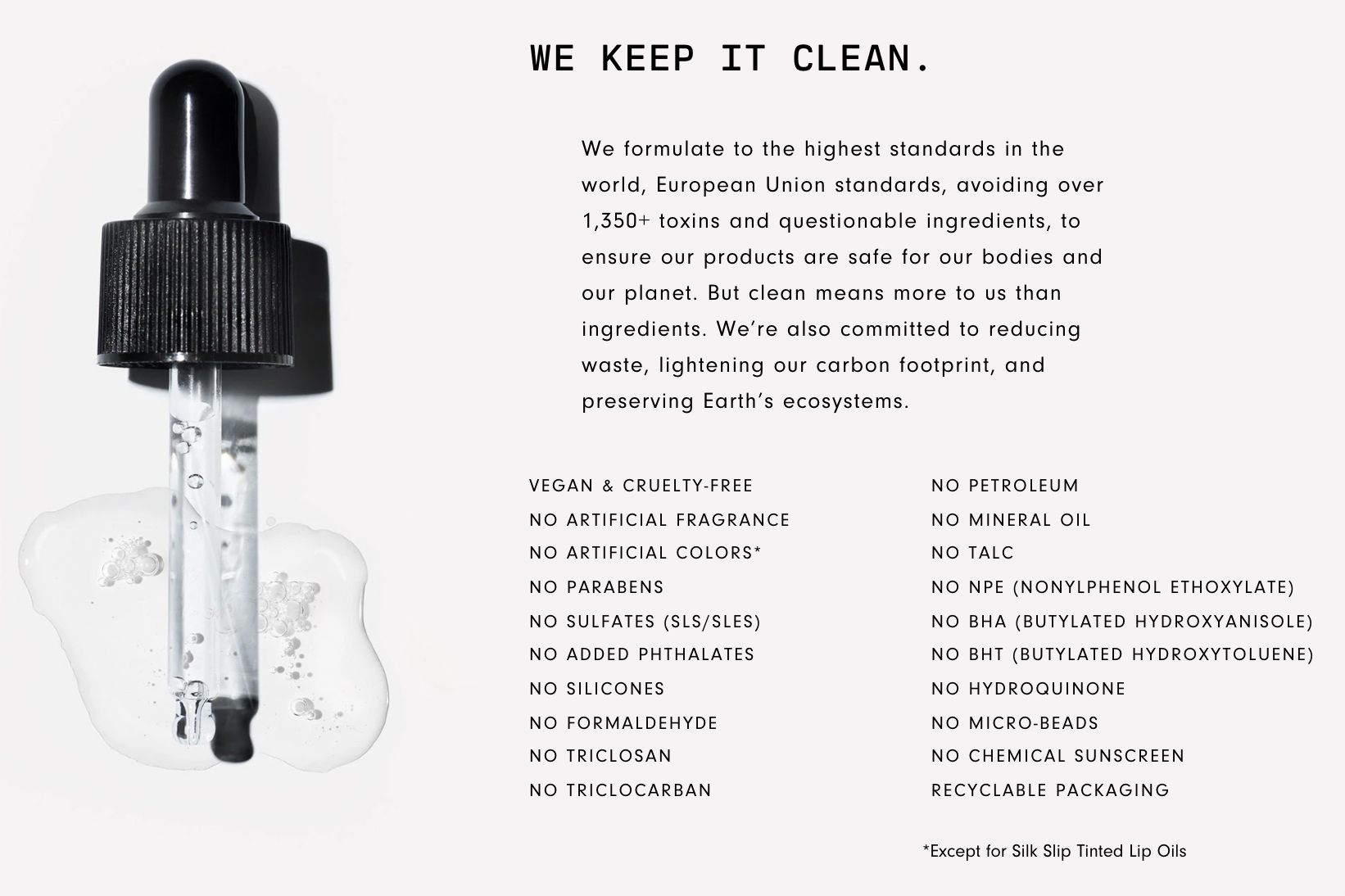 Versed Beauty Keep it Clean Website Statement