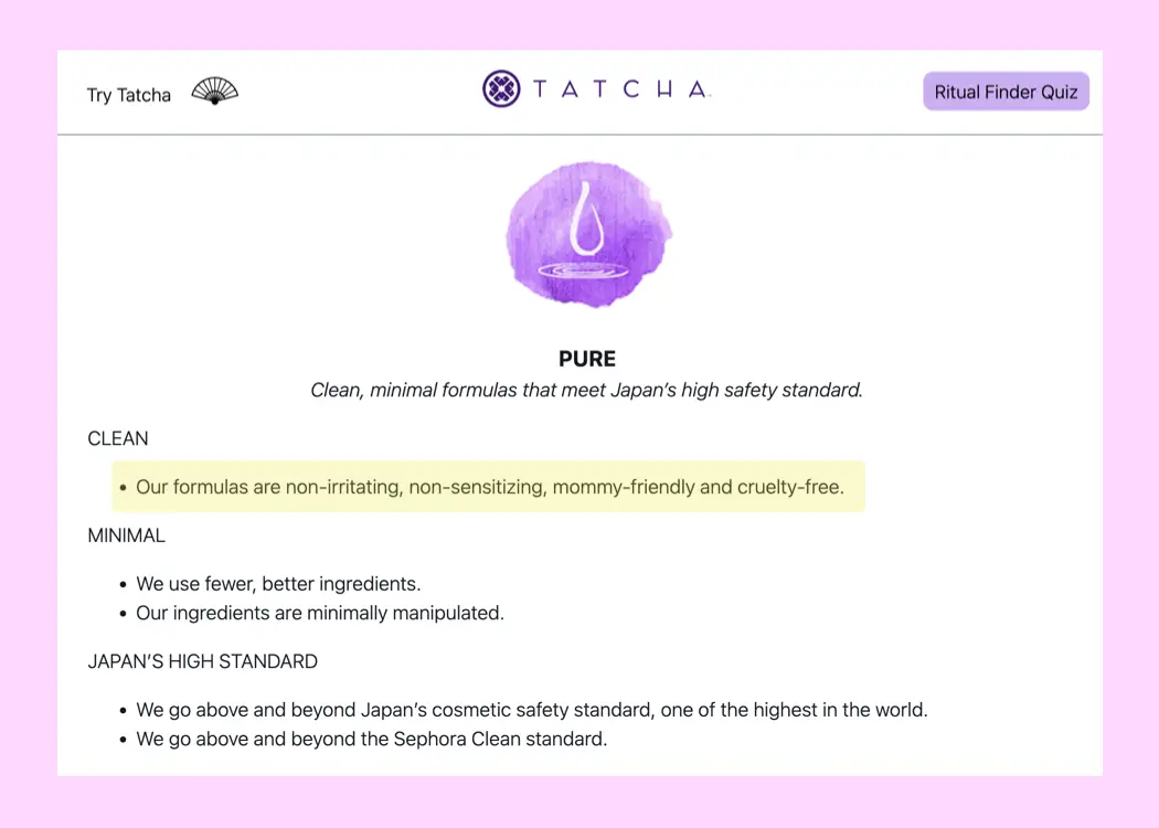 Tatcha Cruelty-Free Website Statement