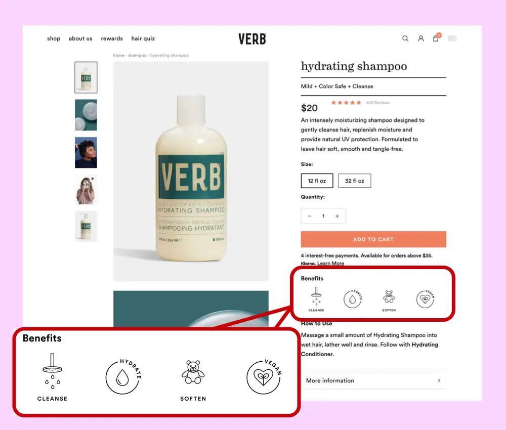 Verb vegan website product finder