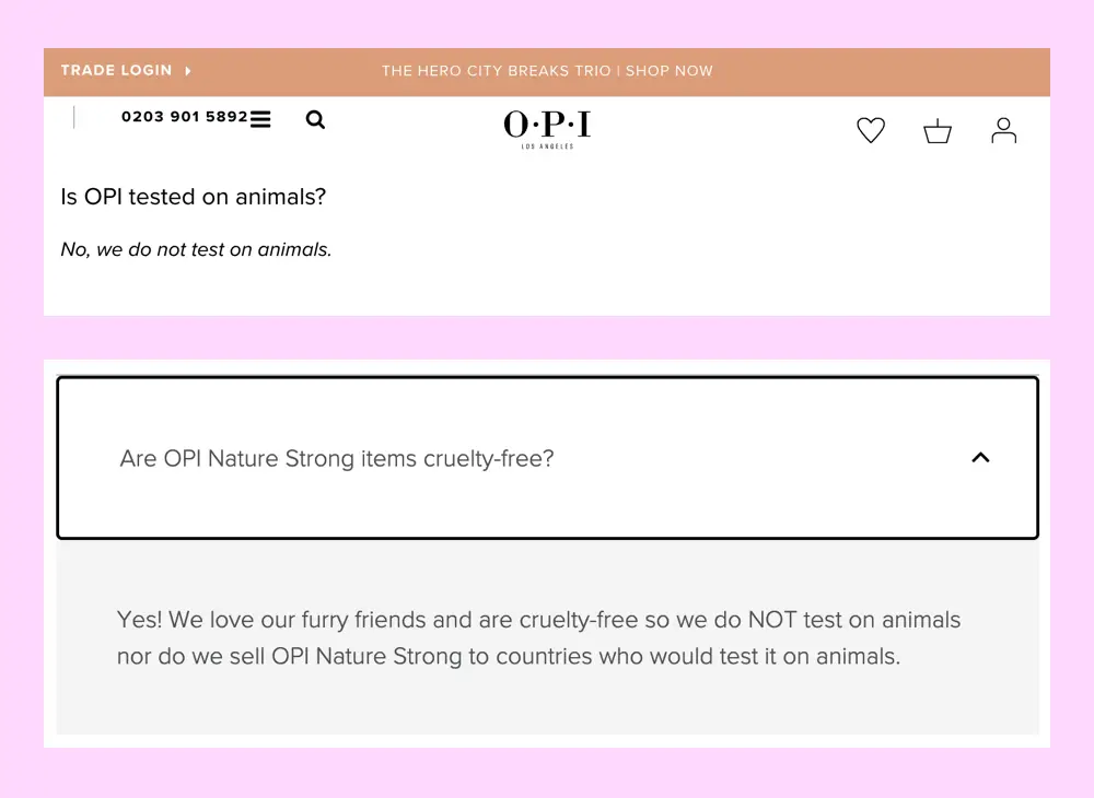 OPI nature strong cruelty-free statement