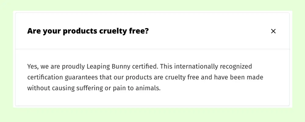 Hempz cruelty-free website claim